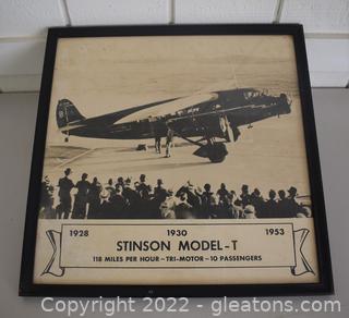 1930 "Stinson Model T" Paper Photo Print 